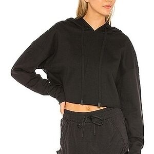 Alo Yoga Cropped Black Women's Hoodie Top